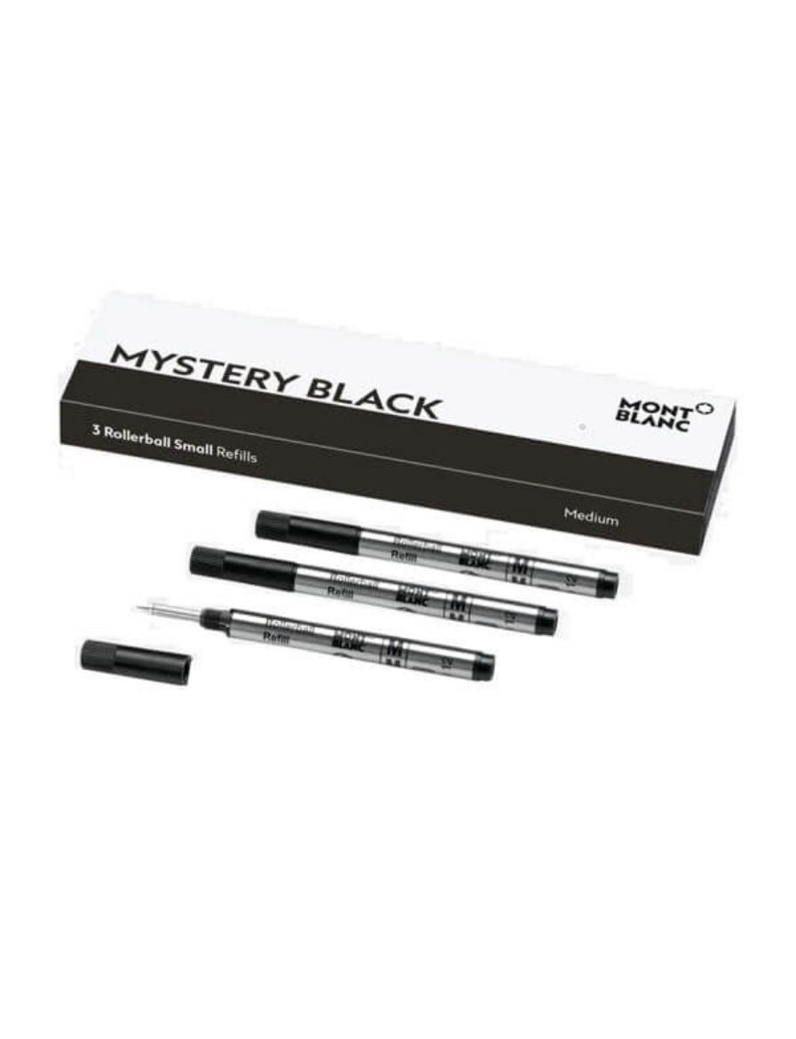 Montblanc 3 Rollerball Small Kalem Yedeği Medium Mystery Black 128240