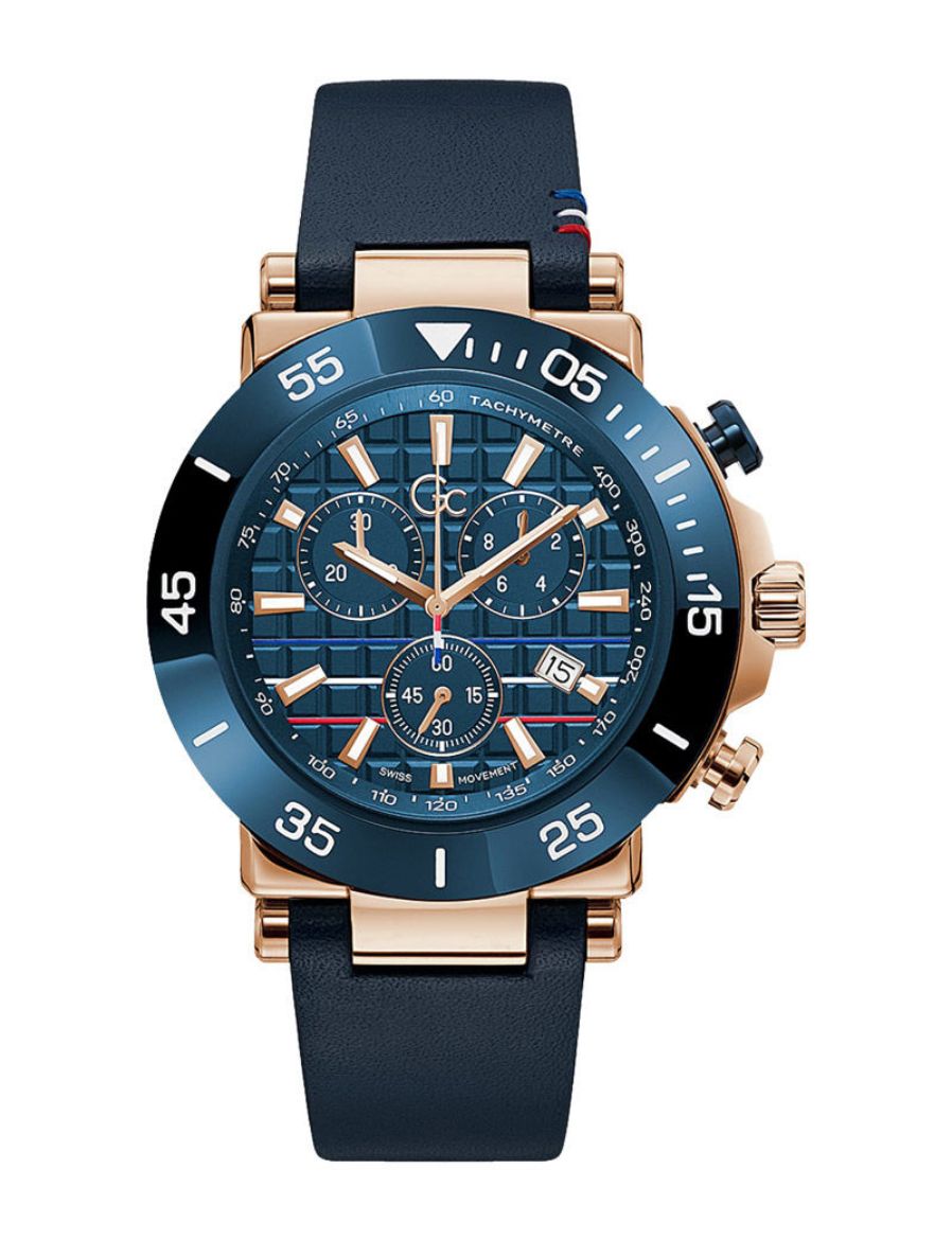 Guess Collection One Limited Edition Indiglo 44M Leather Strap Watch Y70006G7MF