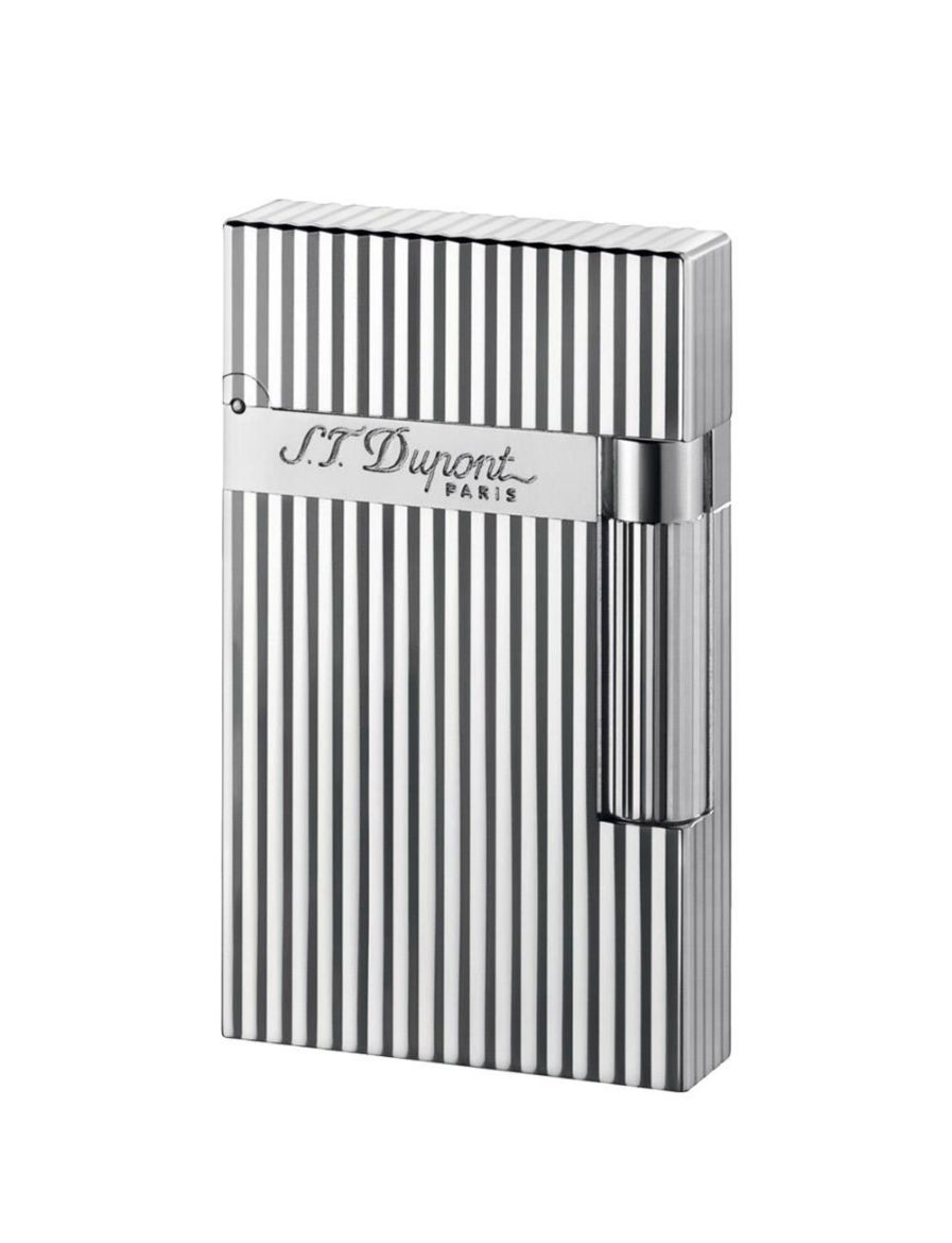 S.T. Dupont Briquet Ligne 2 Lignes Verticales Argent Çakmak 16817