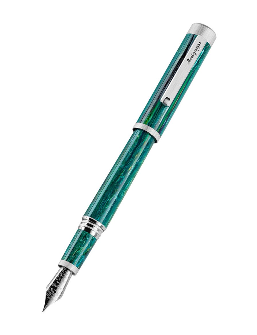 Montegrappa Zero Zodiac Sagittarius Dolma Kalem, Palladium Ip Steel, Medium, Steel Nib ISZEZ3IP_G10