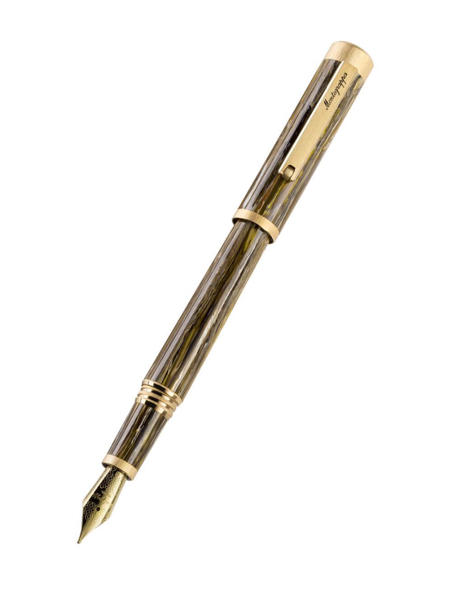 Montegrappa Zero Zodiac Capricorn Dolma Kalem, Yellow Gold Ip Steel, Medium, Steel Nib ISZEZ3IY_M3