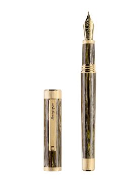 Montegrappa Zero Zodiac Capricorn Dolma Kalem, Yellow Gold Ip Steel, Medium, Steel Nib ISZEZ3IY_M3