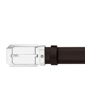 Montblanc Siyah/Kahverengi 30 mm Çift Taraflı Deri Kemer 129439