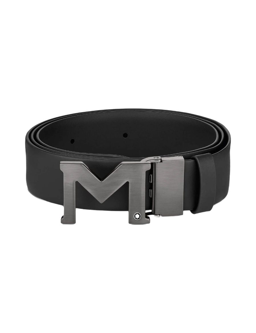 Montblanc M Tokalı Siyah 35 mm Deri Kemer 129445