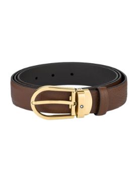 Montblanc At Nalı Tokalı Kahverengi 30 mm Deri Kemer 129423
