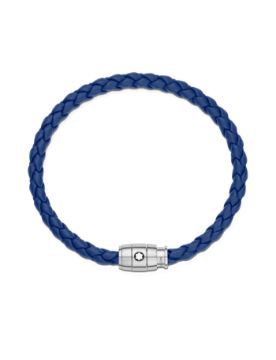 Montblanc Steel 3 Rings Closing Mavi Bileklik 130898