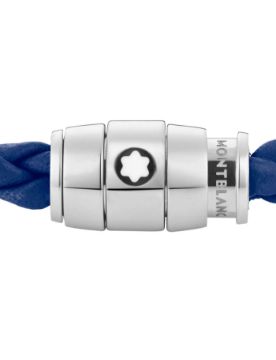 Montblanc Steel 3 Rings Closing Mavi Bileklik 130898