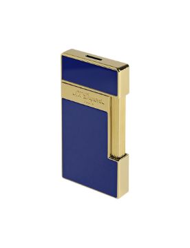 S.T. Dupont Slimmy Blue Lacquer and Gold Çakmak 28005