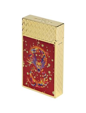 S.T. Dupont Ligne 2 Burgundy - Golden Year of The Dragon Perfect ping Çakmak 16526