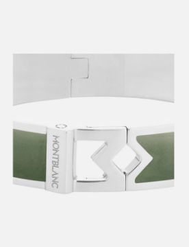 Montblanc Çelik M Logolu Kil Deri Bileklik 133123