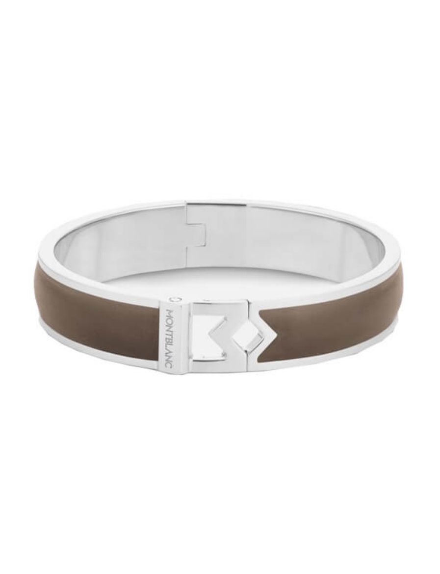Montblanc Bangle Çelik Montblanc M Logo Mastik Deri 133126
