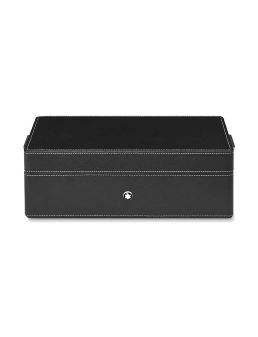 Montblanc Üç Yazı Araçları Ve Bir Mürekkep Şişesi İçin Deri Masa Kutusu 133158