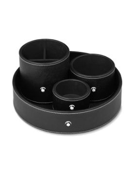 Montblanc Siyah Deri Yuvarlak Kalemlik 133163