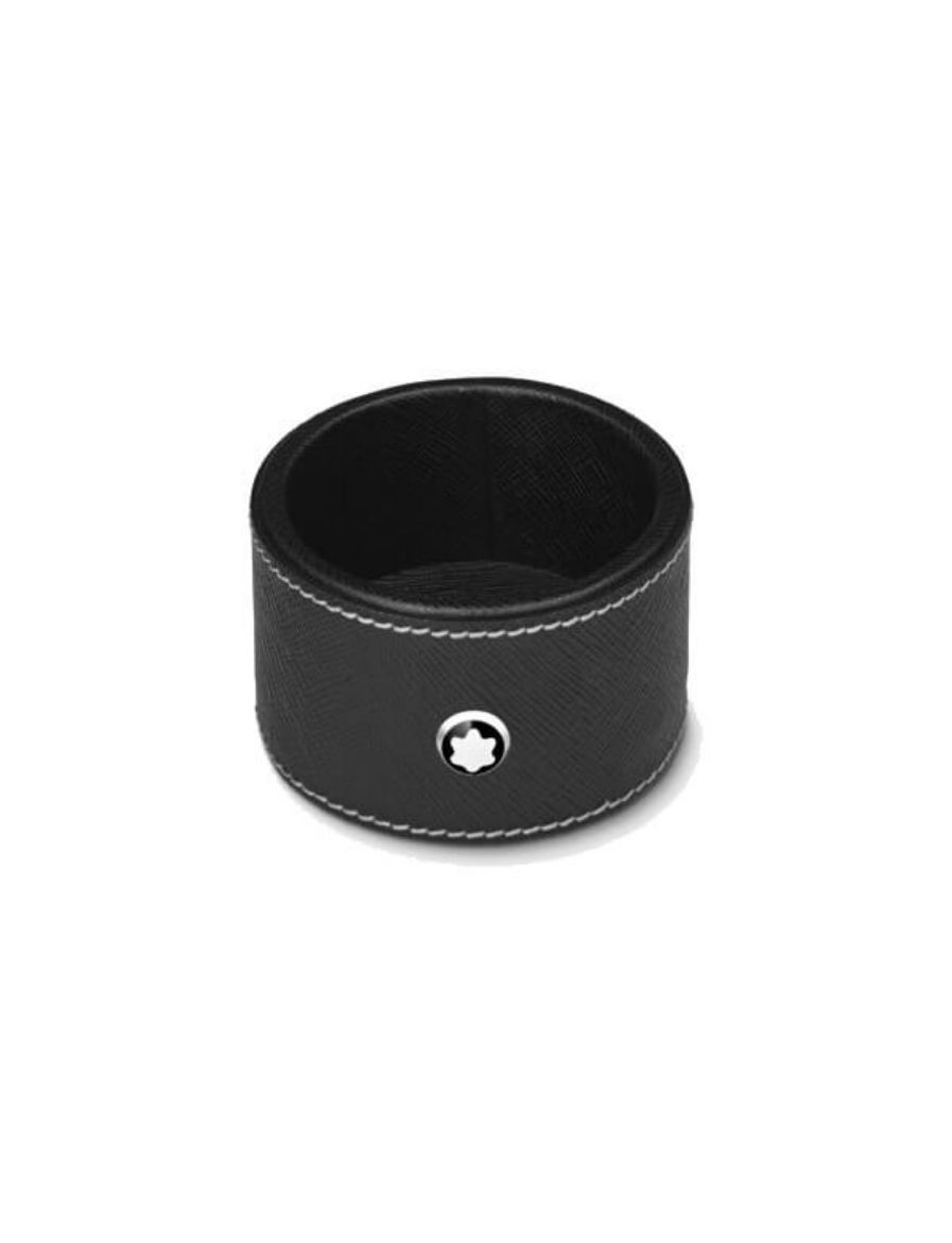 Montblanc Siyah Deri Yuvarlak Masa Tepsi (Küçük) 133162