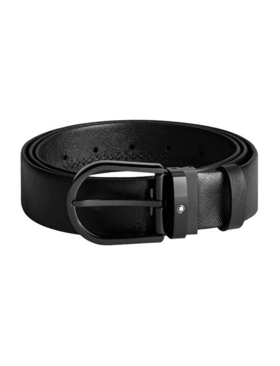 Montblanc At Nalı Tokalı Siyah Deri Kemer 199088