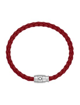Montblanc Meisterstück Steel 3-Ring Kızıl Deri Bileklik 134066