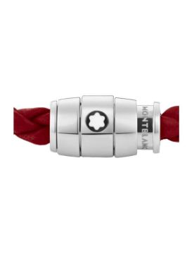 Montblanc Meisterstück Steel 3-Ring Kızıl Deri Bileklik 134065