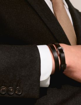 Montblanc Bileklik At Nalı Tokalı Siyah, Ayarlanabilir Boyut 134056