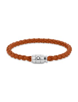 Montblanc Meisterstück Koleksiyonu Paslı Deriden Çelik 3 Halkalı Bileklik 134061