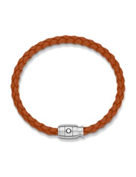 Montblanc Meisterstück Koleksiyonu Paslı Deriden Çelik 3 Halkalı Bileklik 134061