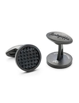 Montegrappa Clou Pure Brilliance Siyah IP Kol Düğmesi IDCPCLLB