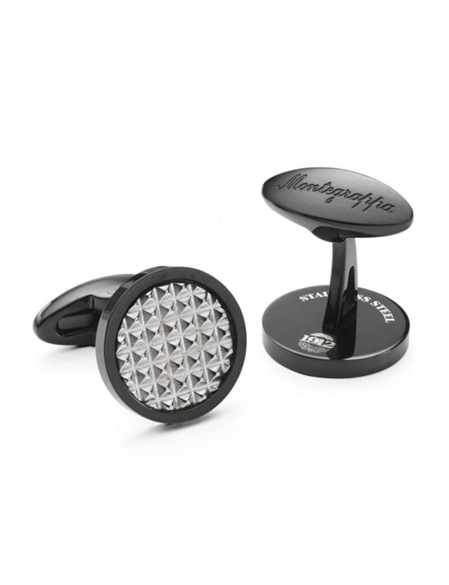 Montegrappa Clou Pure Brilliance Siyah IP Kol Düğmesi IDCPCLBS