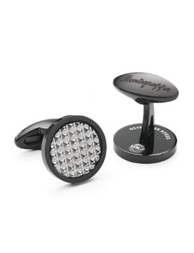 Montegrappa Clou Pure Brilliance Siyah IP Kol Düğmesi IDCPCLBS