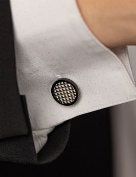 Montegrappa Clou Pure Brilliance Siyah IP Kol Düğmesi IDCPCLBS