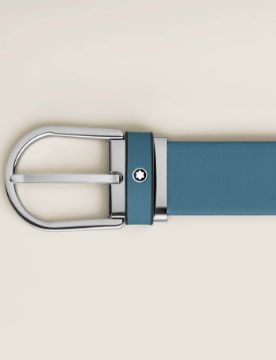 Montblanc At Nalı Tokalı Dumanlı Mavi Deri Kemer 199646