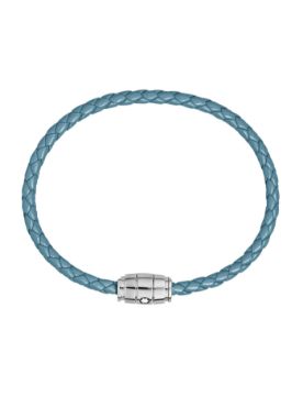 Montblanc Meisterstück Dumanlı Mavi Deri-Çelik Bileklik 13429360