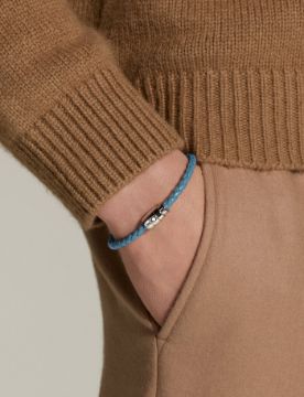 Montblanc Meisterstück Dumanlı Mavi Deri-Çelik Bileklik 13429363