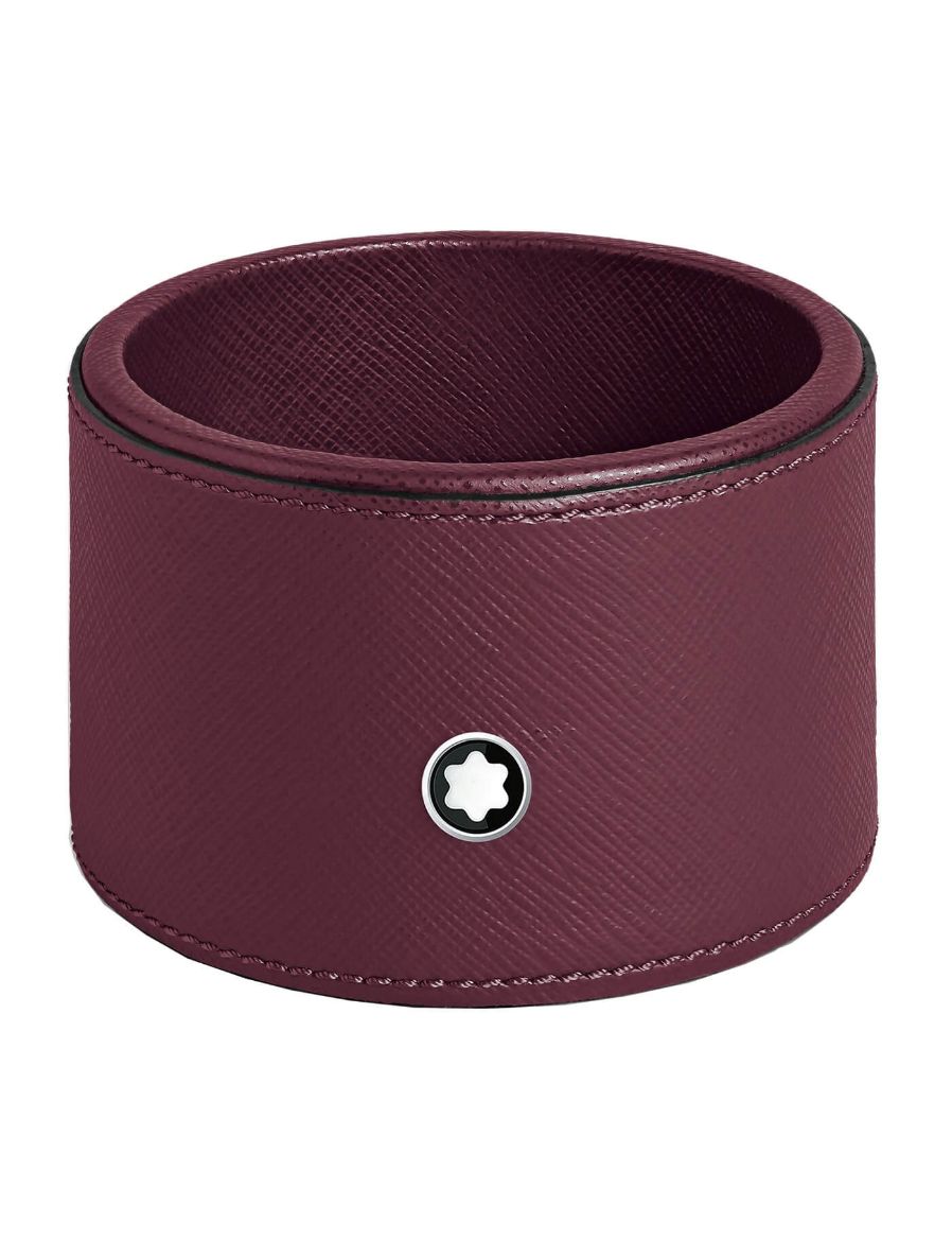 Montblanc Round Medium Desk Tray in Cassis Leather 134683