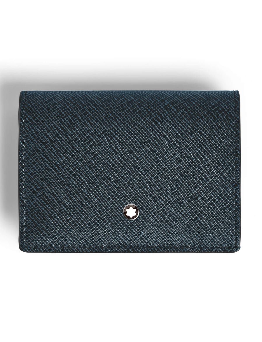 Montblanc Sartorial Nano Continental Tweed Mavi Cüzdan 220380