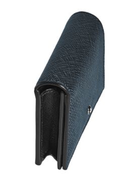 Montblanc Sartorial Nano Continental Tweed Mavi Cüzdan 220380