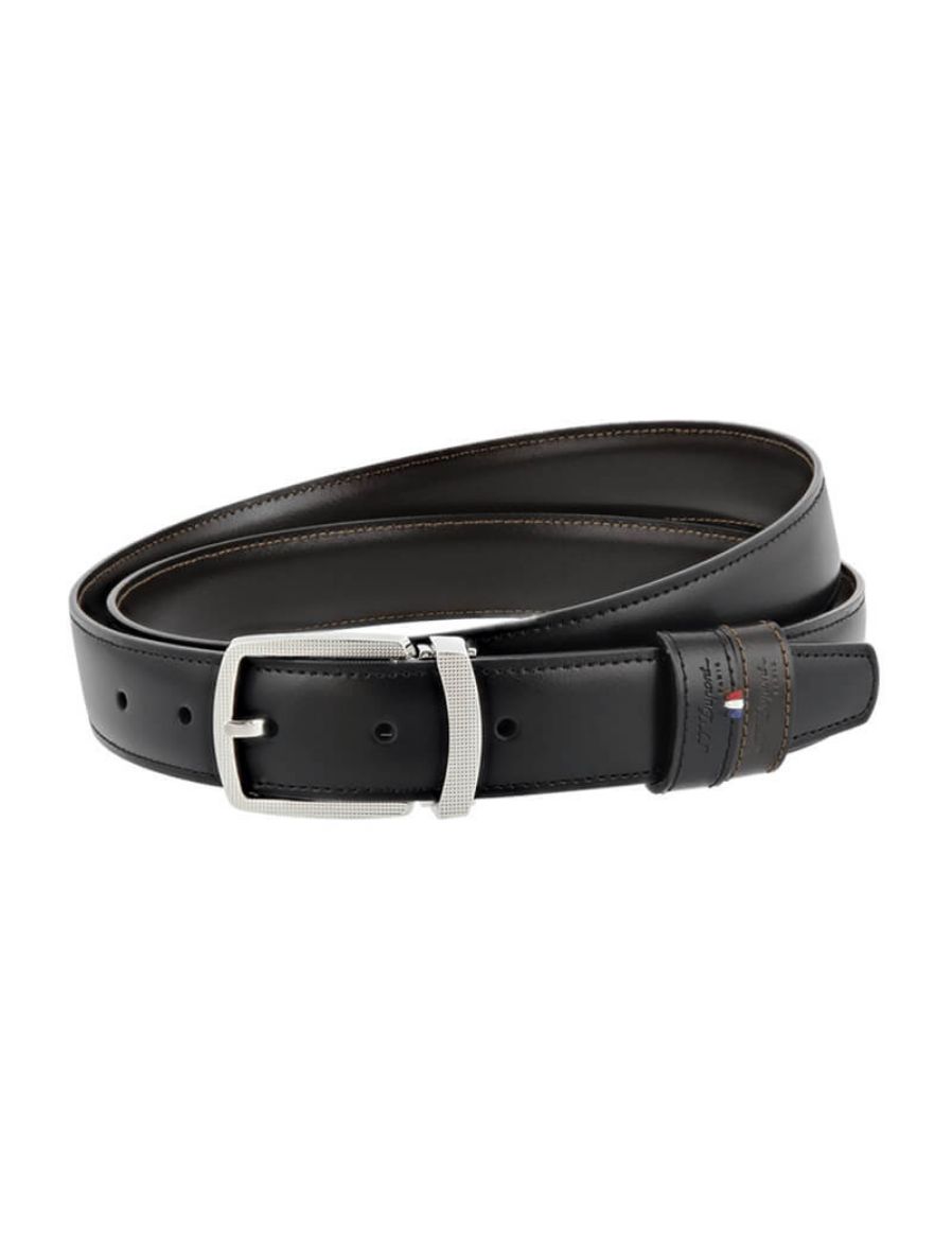 S.T. Dupont Line D Siyah-Kahverengi Çift Taraflı Kemer 8230120