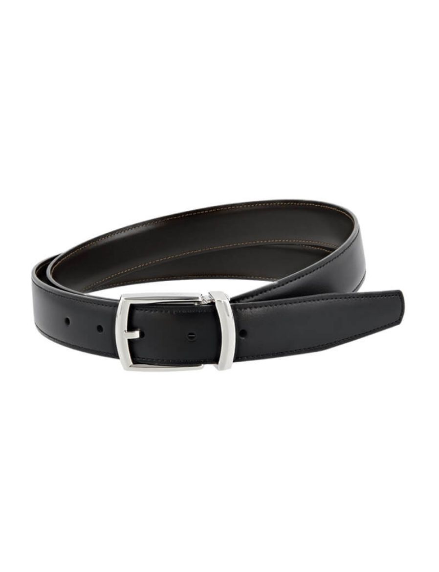 S.T. Dupont Line D Siyah-Kahverengi Çift Taraflı Kemer 8240120