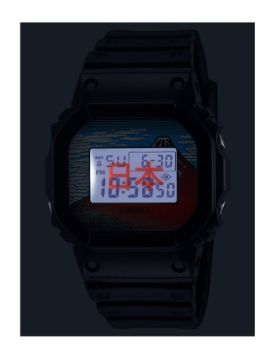 G-Shock Fine Wind Clear Morning From the Thirty-Six Views of Mount Fuji Series 48.9 × 42.8 mm Quartz Saat DW-5600KHG25-1DR
