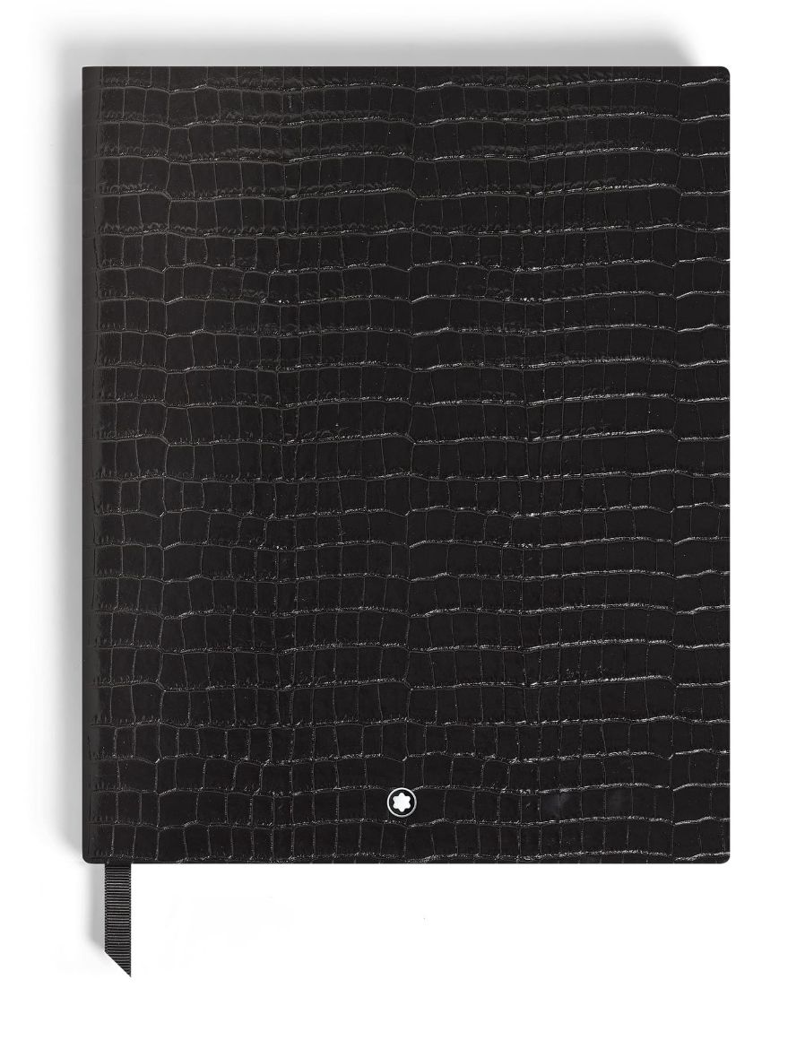 Montblanc Timsah Desenli Deri Siyah Büyük Boy Defter 135977