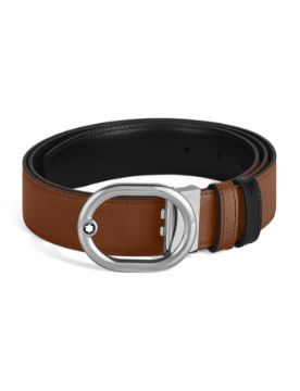 Montblanc L'Ovale 35 mm Çift Taraflı Deri Kemer 221024