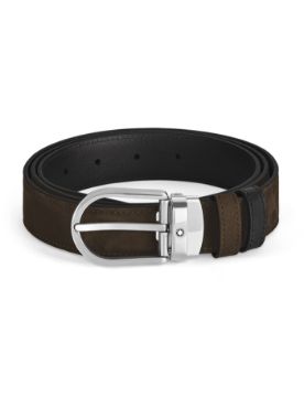 Montblanc At Nalı Tokalı Süet Deri 30 mm Çift Taraflı Kemer 220977