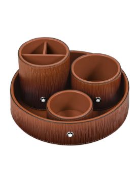 Montblanc Corteccia Sfumato Deri Büyük Yuvarlak Masa Tepsisi 136775