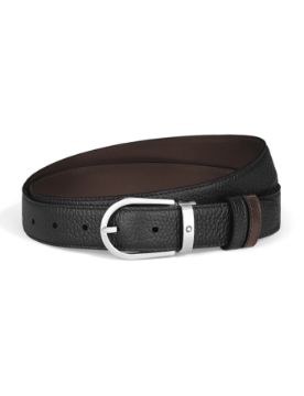 Montblanc Grain Deri At Nalı Tokalı 30 mm Çift Taraflı Kemer 222151