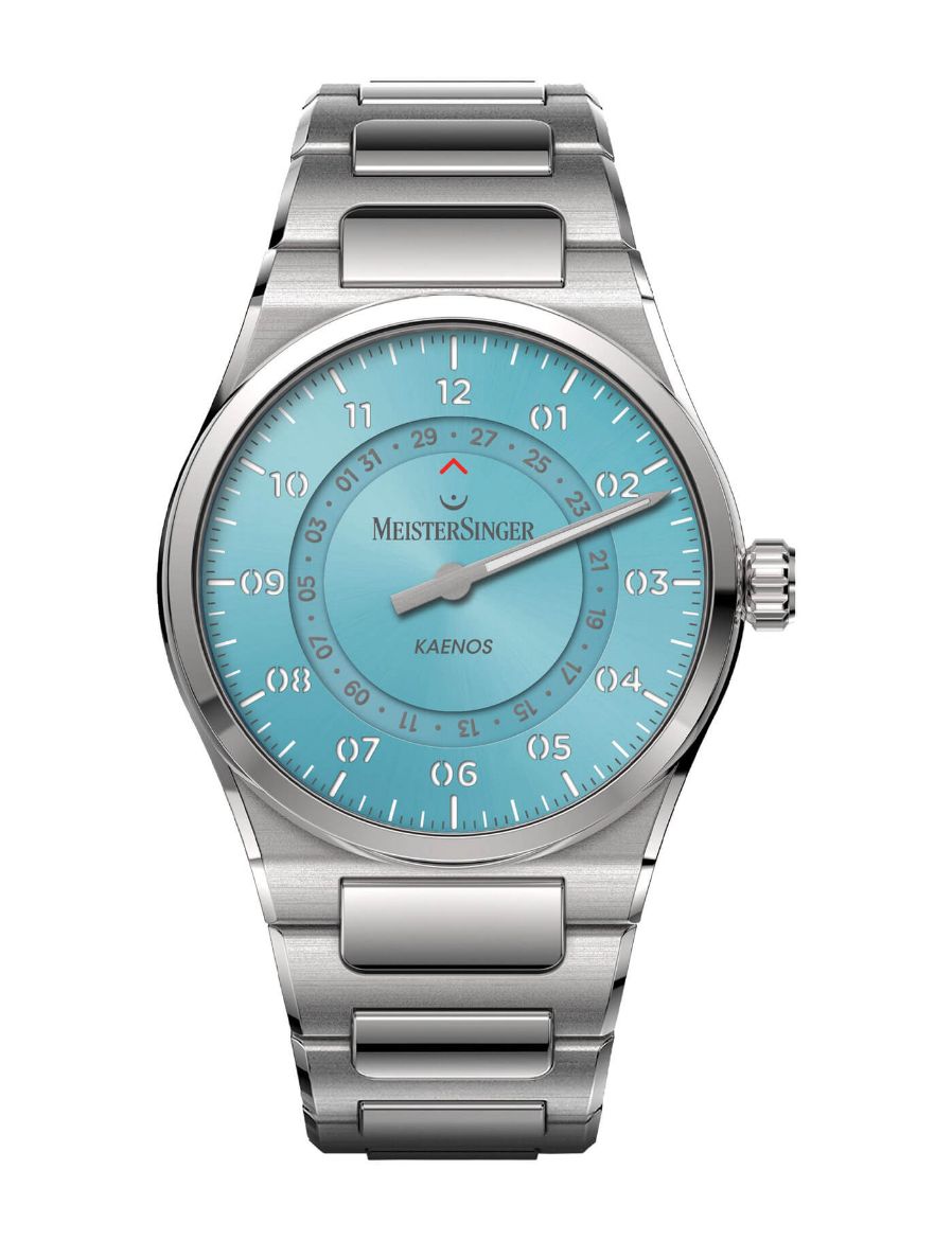 Meistersinger Kaenos Open Date Sunburst Ice Blue 40 mm Otomatik Saat KSOD914