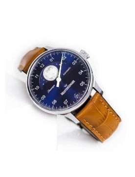 Meistersinger Lunascope Sunburst Blue 41 mm Otomatik Saat LS908