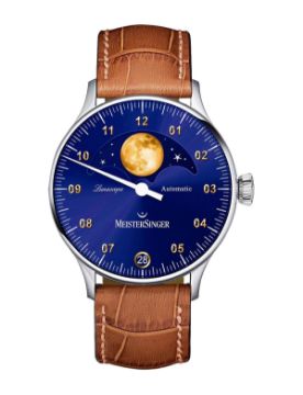 Meistersinger Lunascope Sunburst Blue/Gold Otomatik Saat LS908G