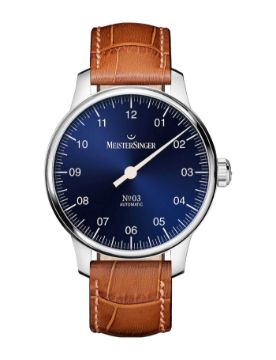 Meistersinger No 3 Sunburst Blue 38 mm Otomatik Saat BM9908