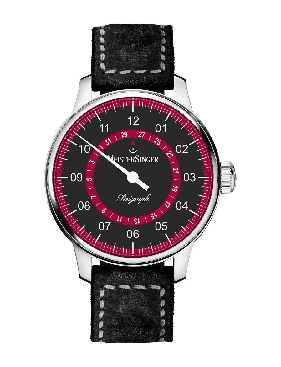 Meistersinger Perigraph Black Bordeaux 43 mm Otomatik Saat AM1002R