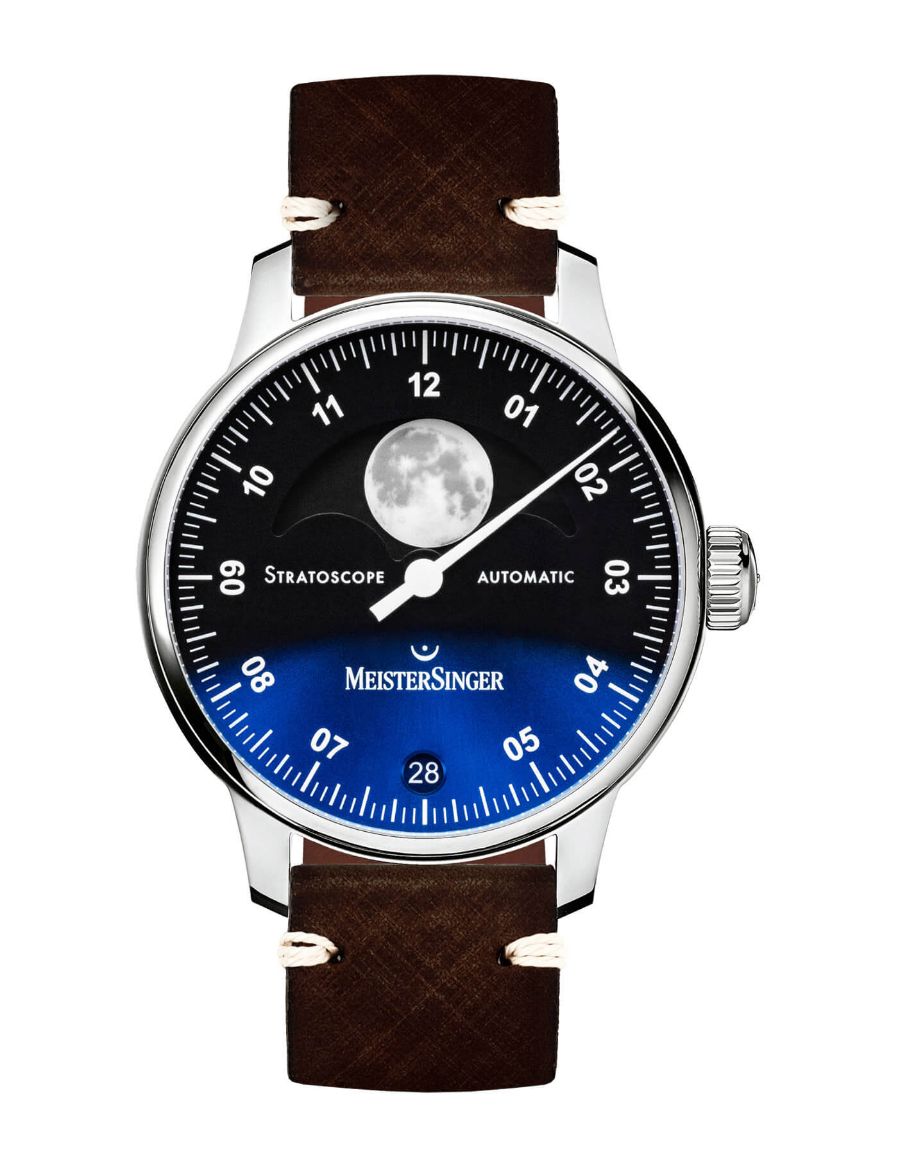 Meistersinger Stratoscope Black Sunburst Blue 43 mm Otomatik Saat ST982
