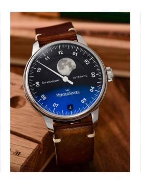 Meistersinger Stratoscope Black Sunburst Blue 43 mm Otomatik Saat ST982