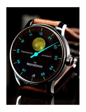 Meistersinger Stratoscope Gold Sunburst Blue 43 mm Otomatik Saat ST982G
